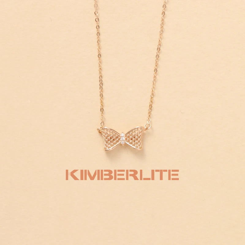 【18K金项链】金伯利钻石「甜心蝶梦」18k金镶嵌轻奢显白百搭设计师款