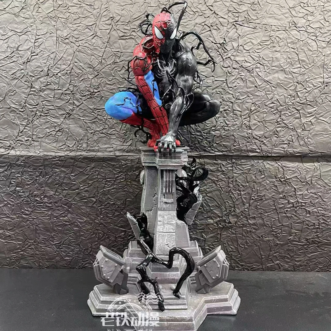 共生体蜘蛛侠毒液蹲姿雕像漫威系列周边模型可发光手办桌面摆件
