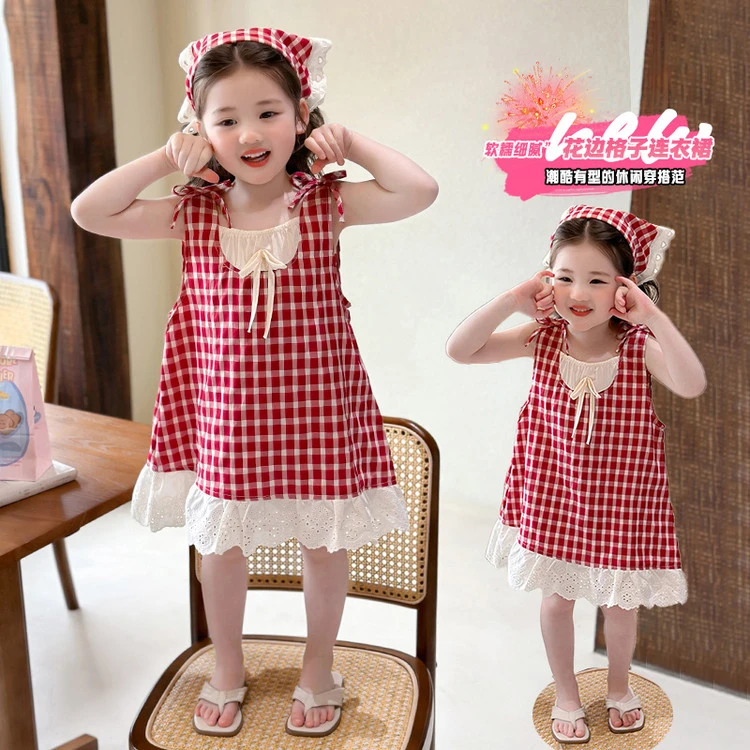 儿童装2025新款洋气夏季公主裙女宝小童无袖生日公主裙6-12岁婴儿