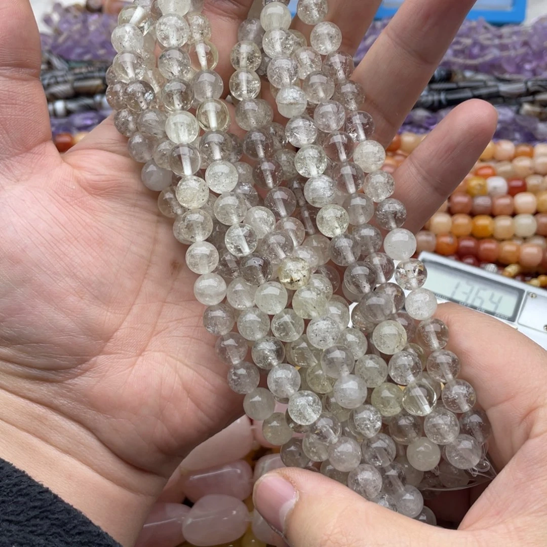 玛瑙/玉髓珠宝半成品未镶嵌两条装8mm阿赛水晶圆珠