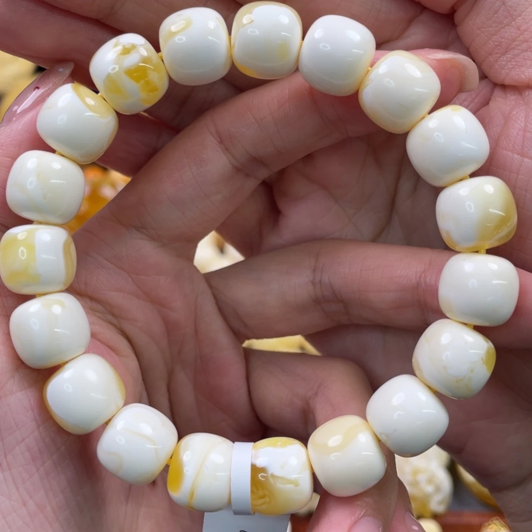 裸石蜜蜡未镶嵌琥珀蜜蜡手串卡12mm