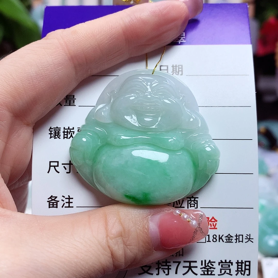 翡翠未镶嵌颈饰佛公09