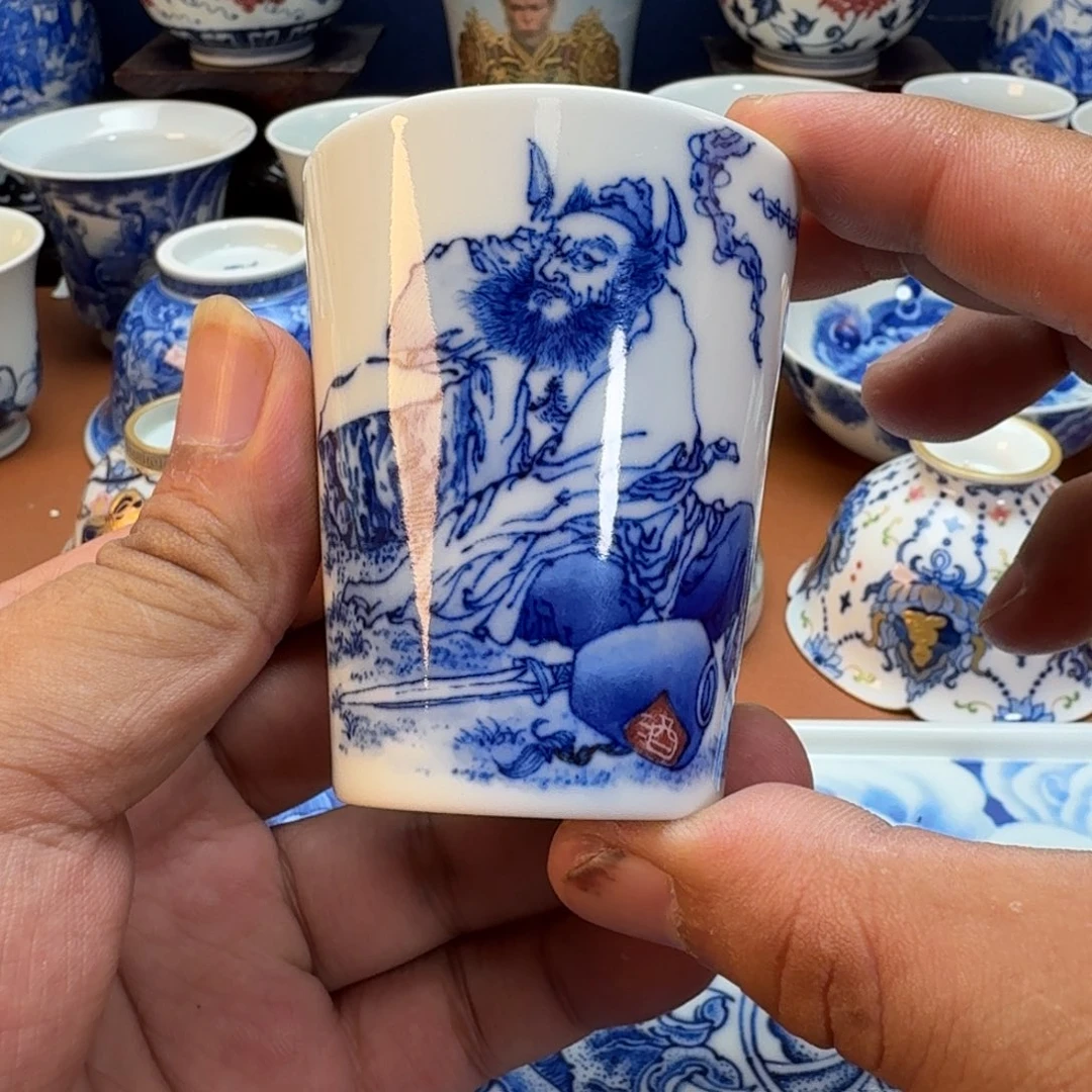 东***把杯子景德镇全手工手绘陶瓷
