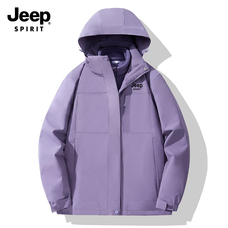 JEEP SPIRIT吉普2025新款秋冬保暖冲锋衣男女防寒加厚外套