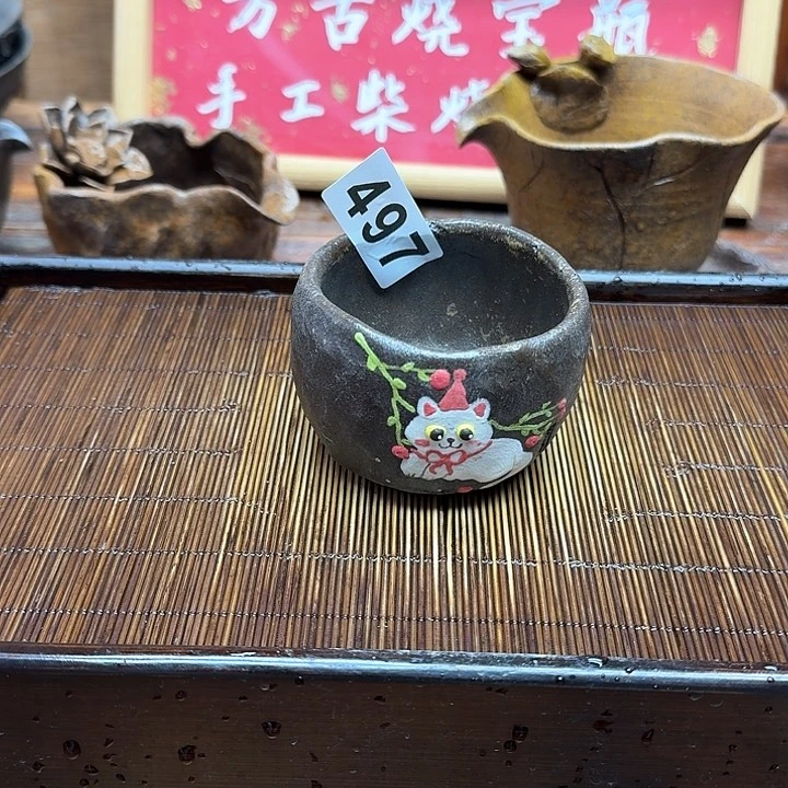 纯手工制作粗陶茶具