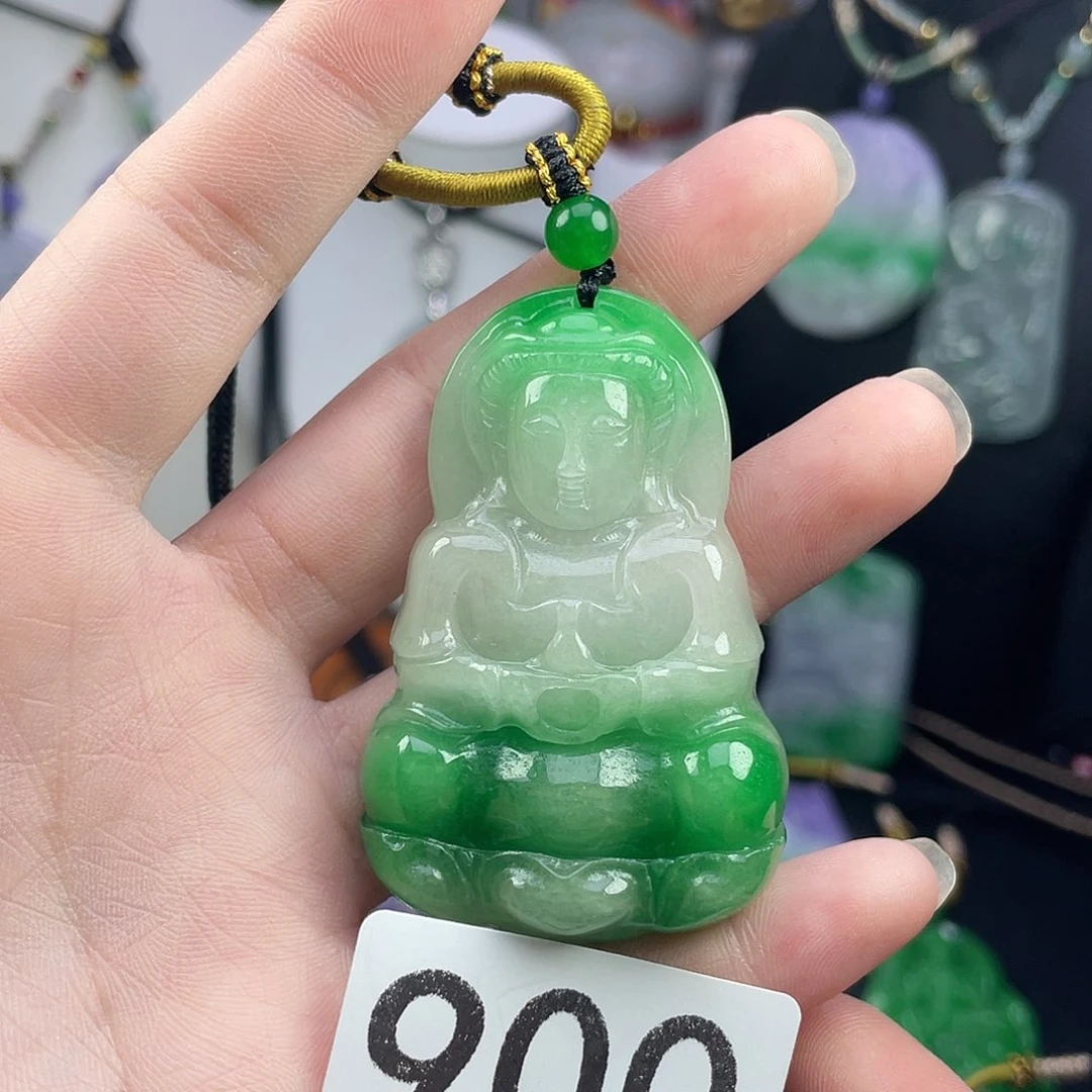 翡翠未镶嵌吊坠(赠链)