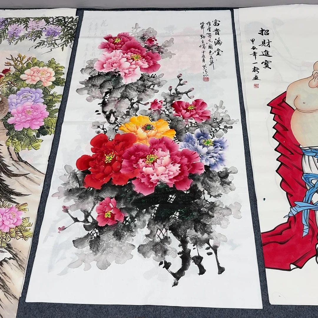星***精国画四尺尺寸70X140纯手绘作品