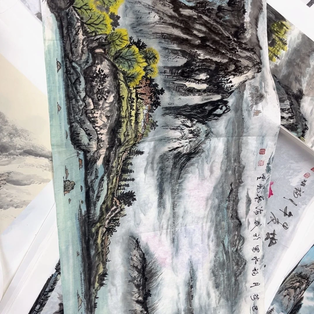 寒***顶国画绘画作品多次参加全国