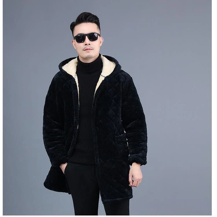 加肥加大男款棉衣加绒加厚工作服大褂宽松大码罩衣冬季中长款棉服