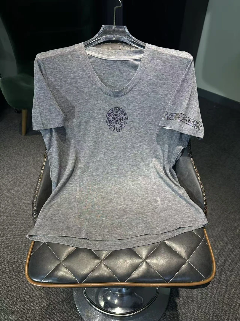 GiBchange 2025夏季新款重工潮牌克家渐变钻T恤短袖7252+裤子7159