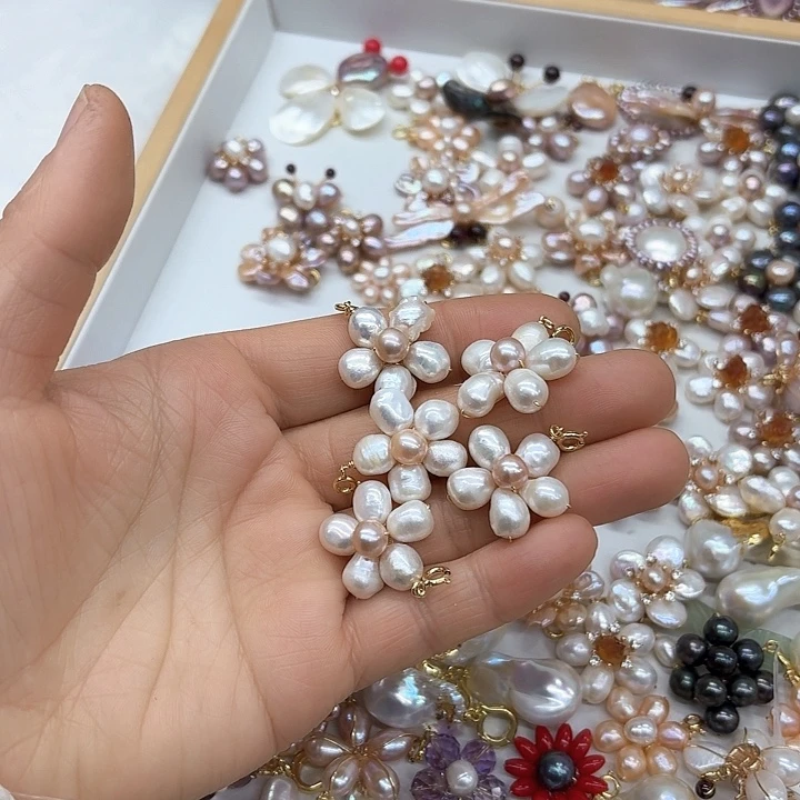 淡水珍珠发饰银S925镶嵌