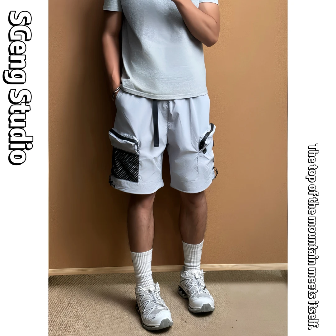 SGeng.速干工装短裤男夏季薄款潮牌美式伞兵五分裤宽松运动休闲裤
