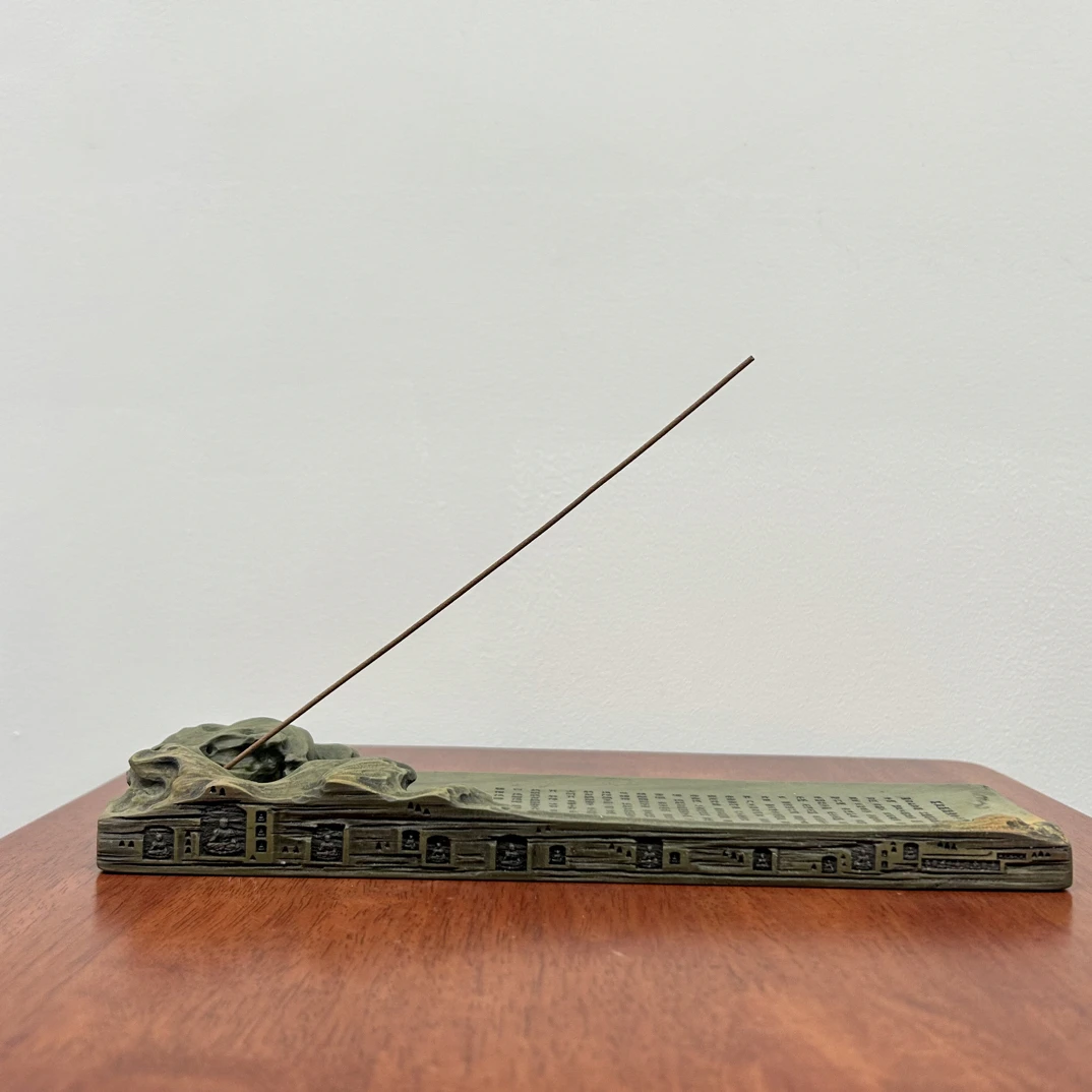 绿端砚台香插摆件-镇尺一物多用