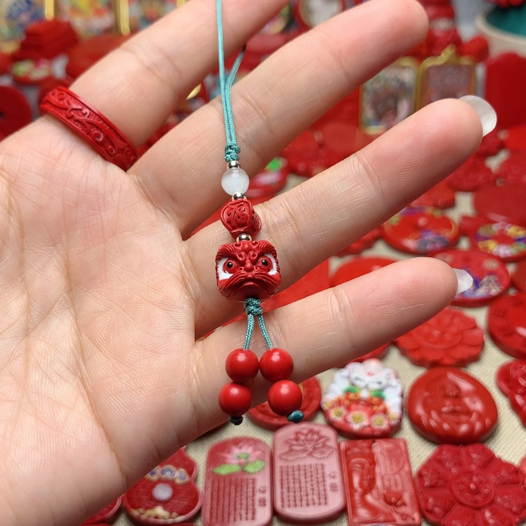 天然辰砂工艺品朱砂手机坠