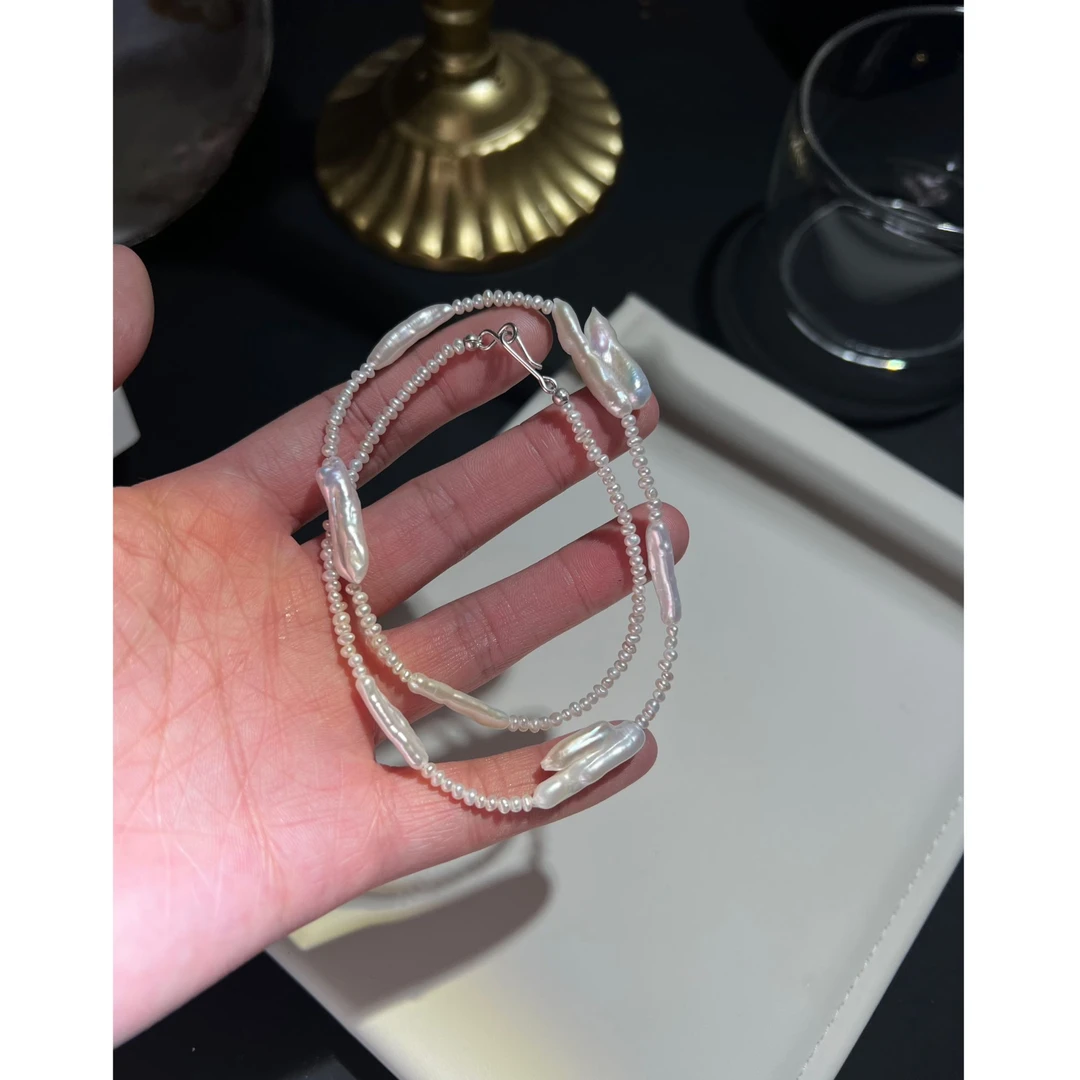 JUNMU小树杈巴洛克珍珠项链拼接可叠戴颈链锁骨链多样性发货发一