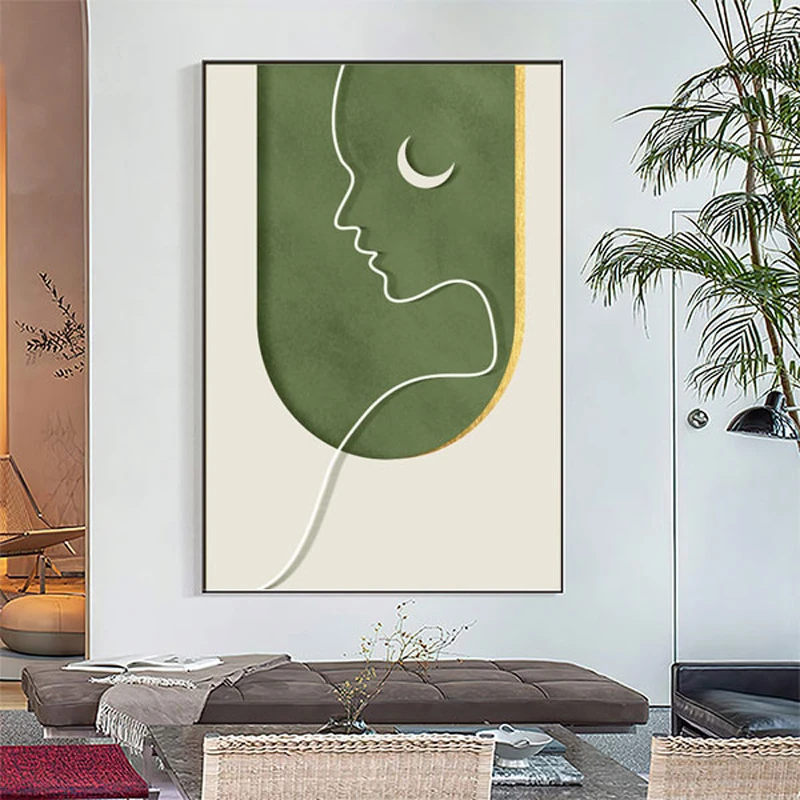 新北欧新中式现代轻奢晶瓷镶钻装饰挂画客厅走廊过道入户装饰壁画