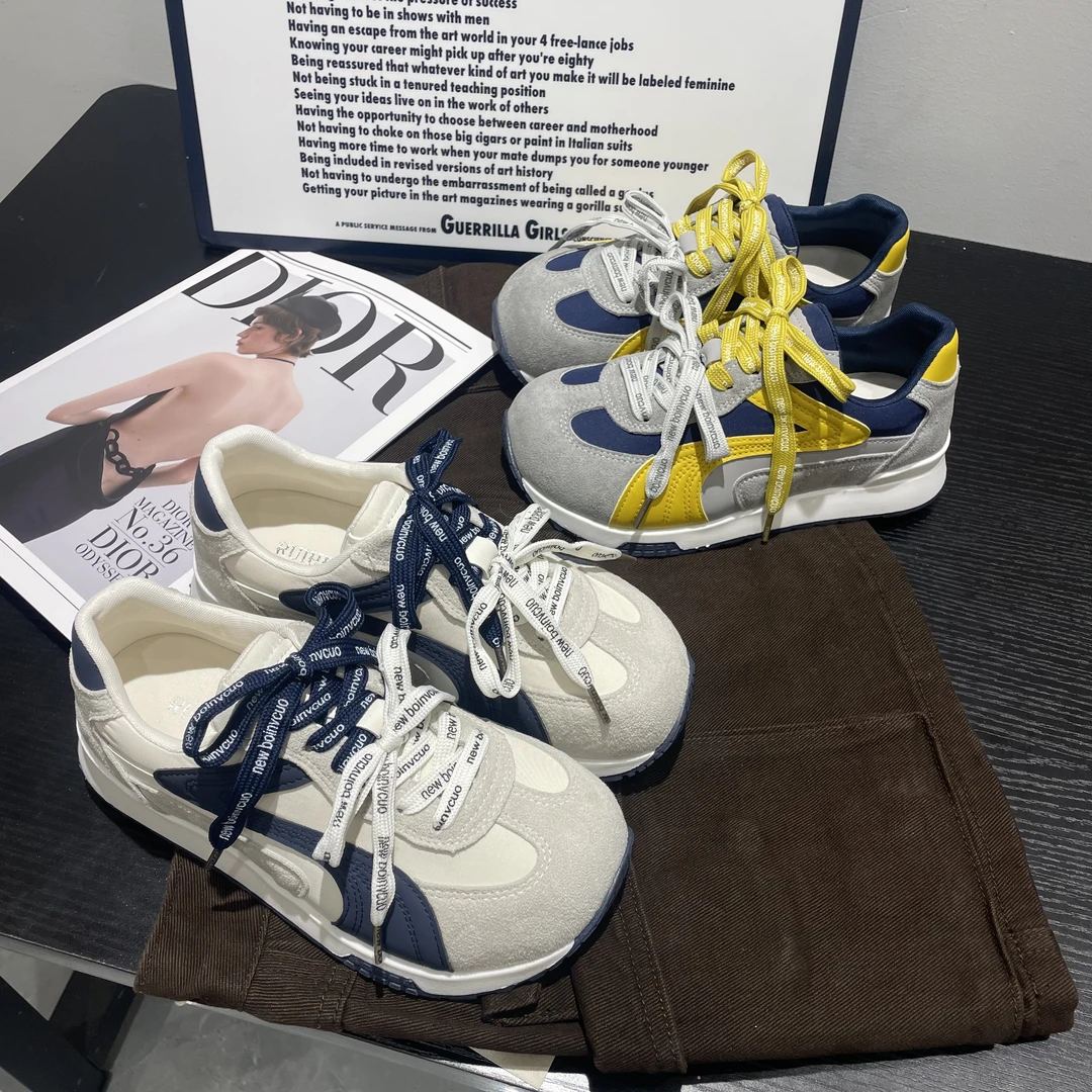 小敏家 老板娘自留款 韩版大头双鞋带丑萌德训鞋 新款舒适阿甘鞋