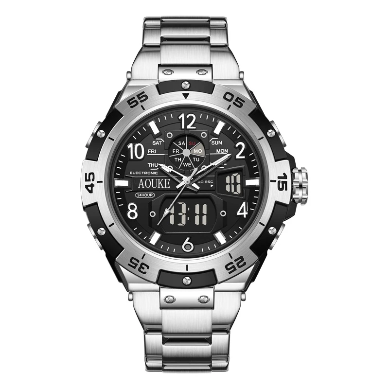 【云仓现发】钢铁之心系列时尚百搭男士双显多功能手表kk501