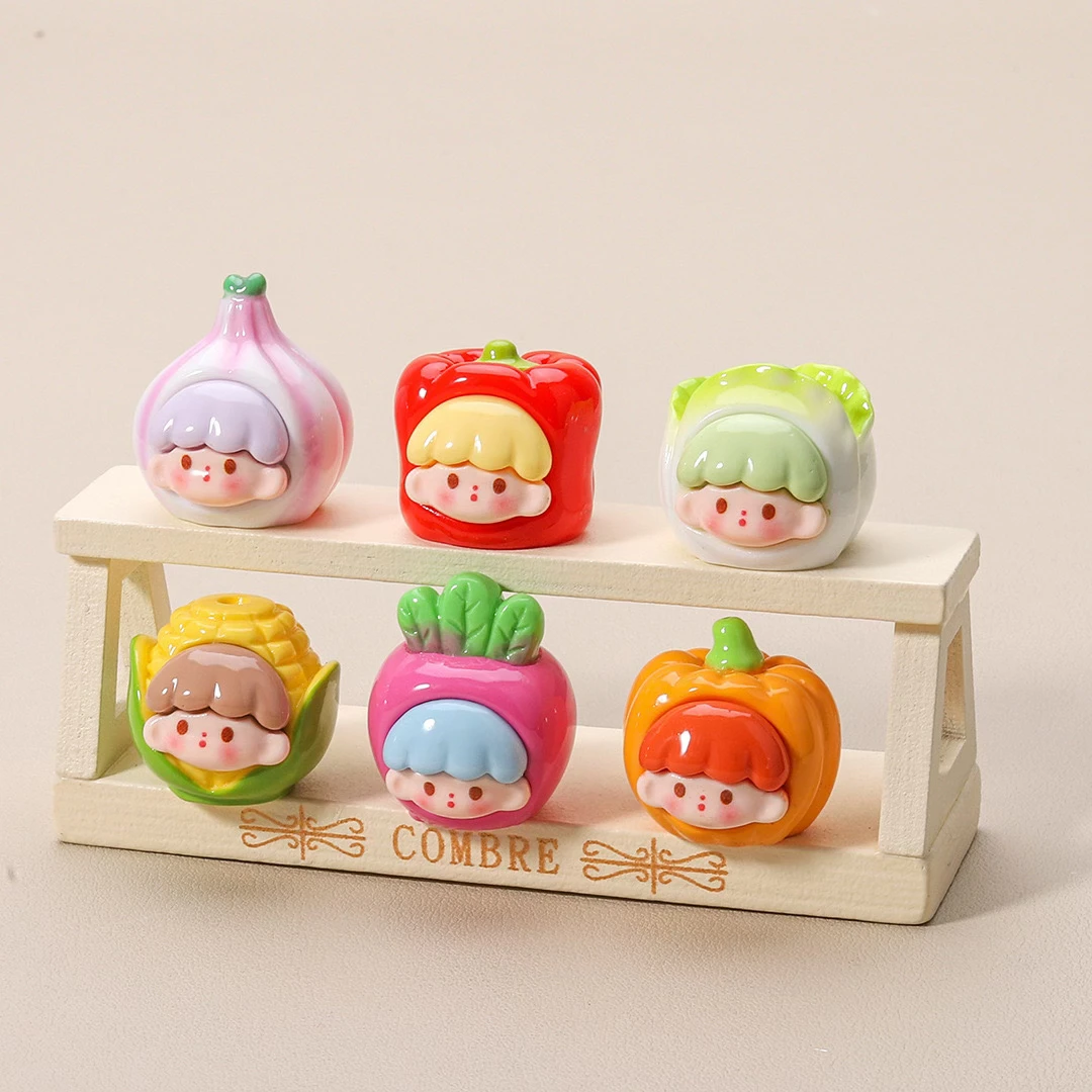 蔬菜阿卓可爱对对碰饰品树脂diy实色夜光摆件