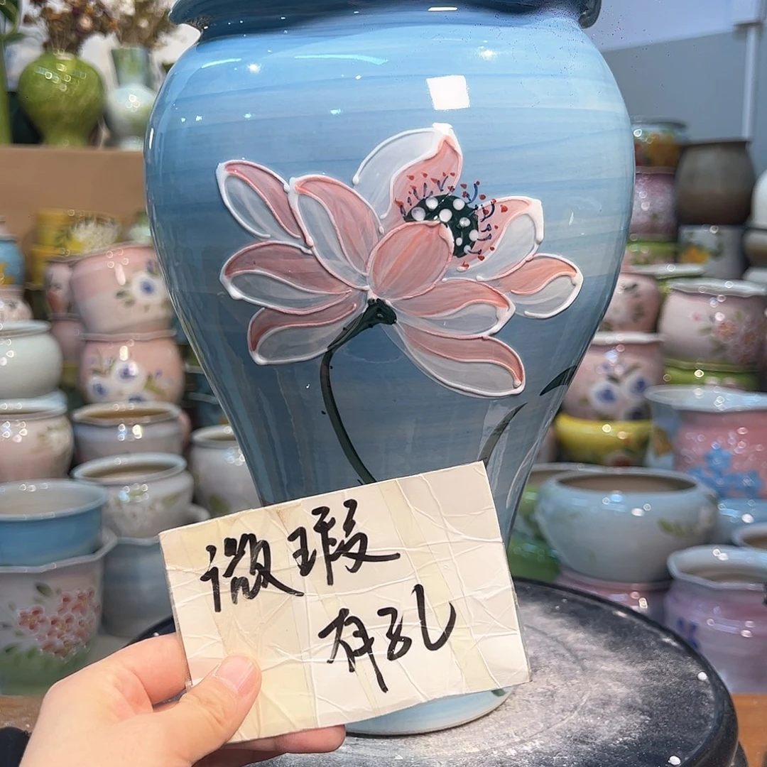 景德镇陶瓷花盆瑕123