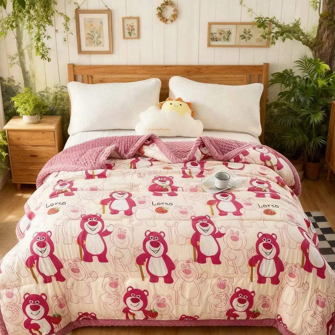 【试睡三十天】2025爆款豆豆被被子轻奢舒适 粉红熊