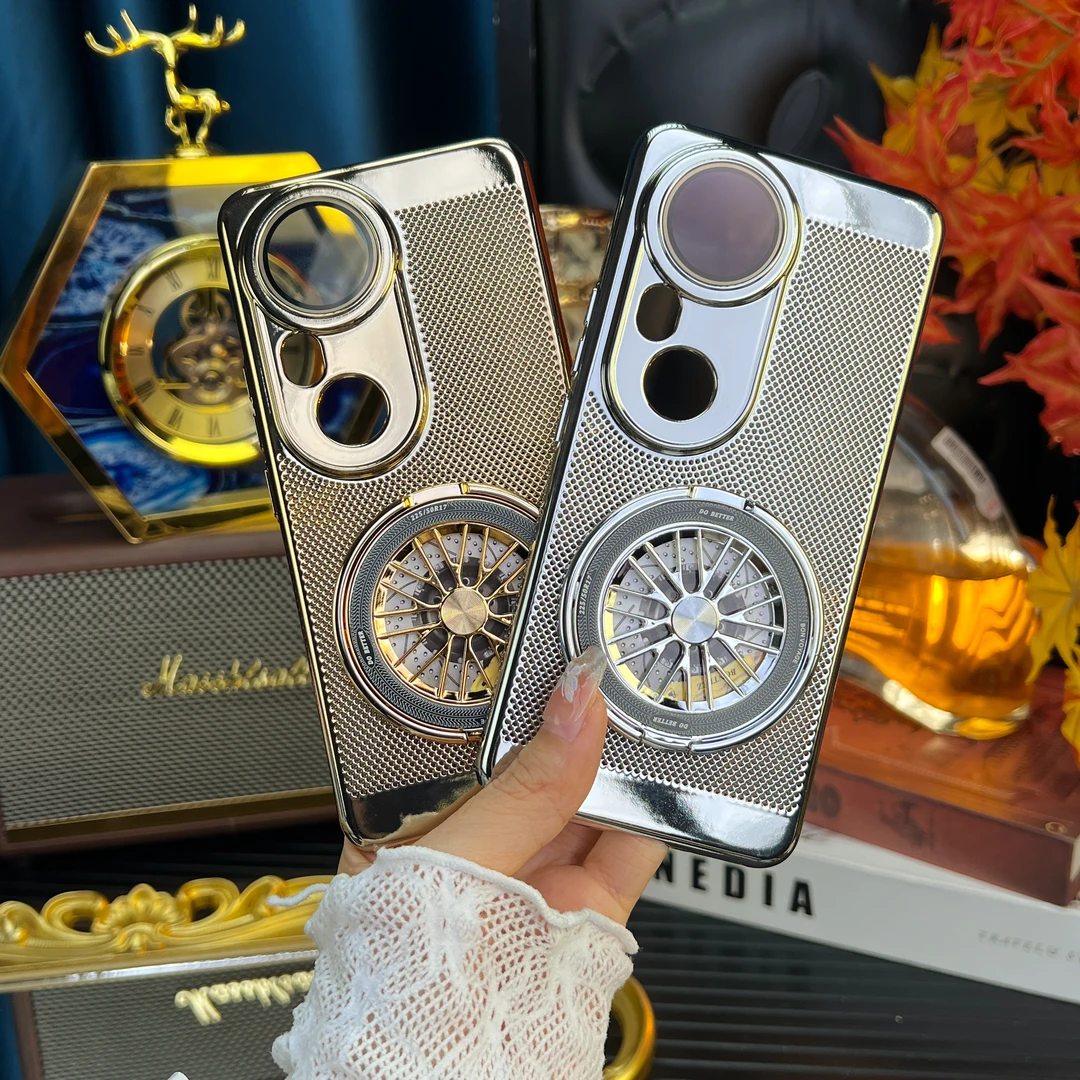 解压陀螺支架适用vivo S20/Pro电镀网格散热壳带镜头膜防摔