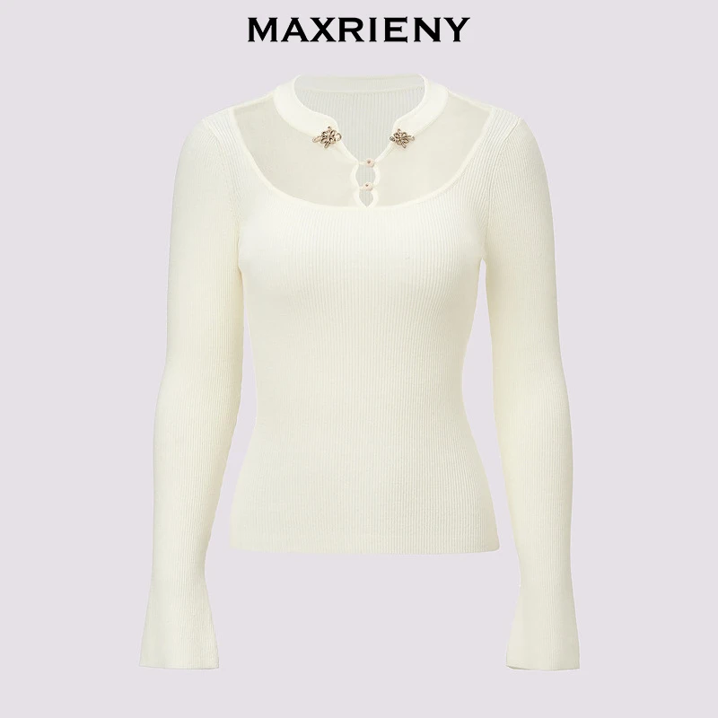 【林一专属】MAXRIENY新中式套头针织衫修身显瘦