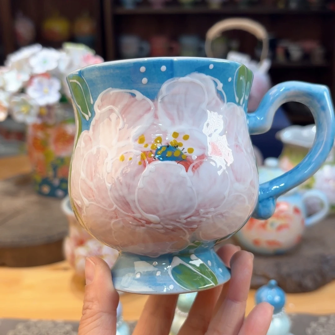 景德镇手绘高温釉下彩陶瓷茶具