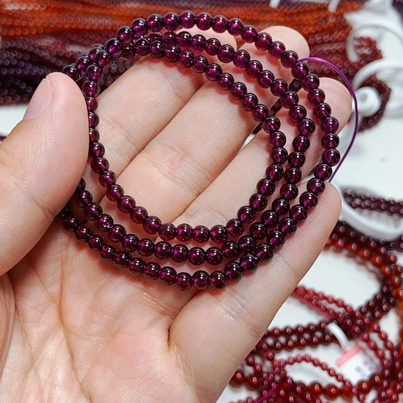 【闪购商品】手链未镶嵌石榴石（紫牙乌）4.3毫米