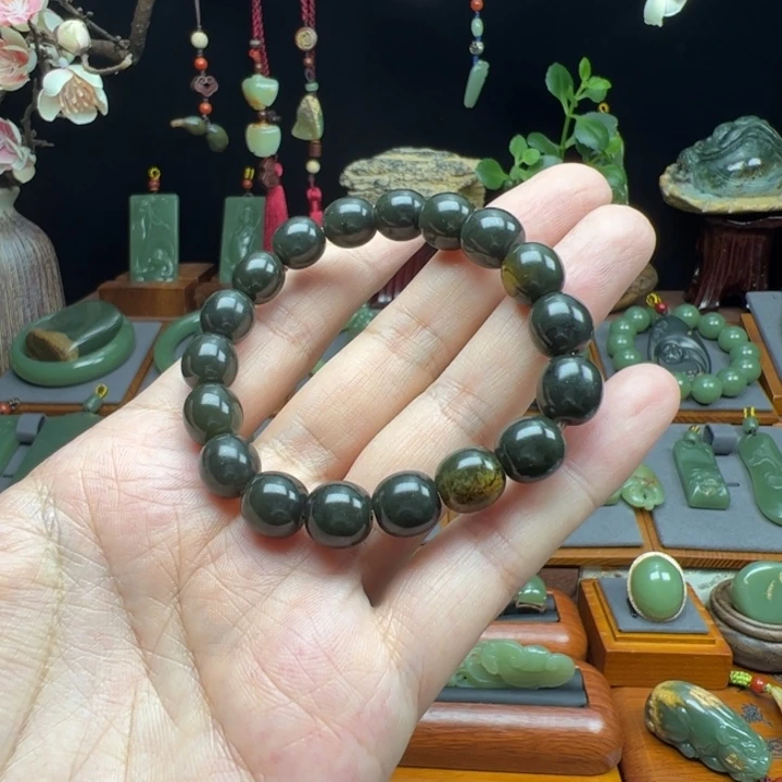 岫岩河磨玉（透闪石质玉）未镶嵌手串