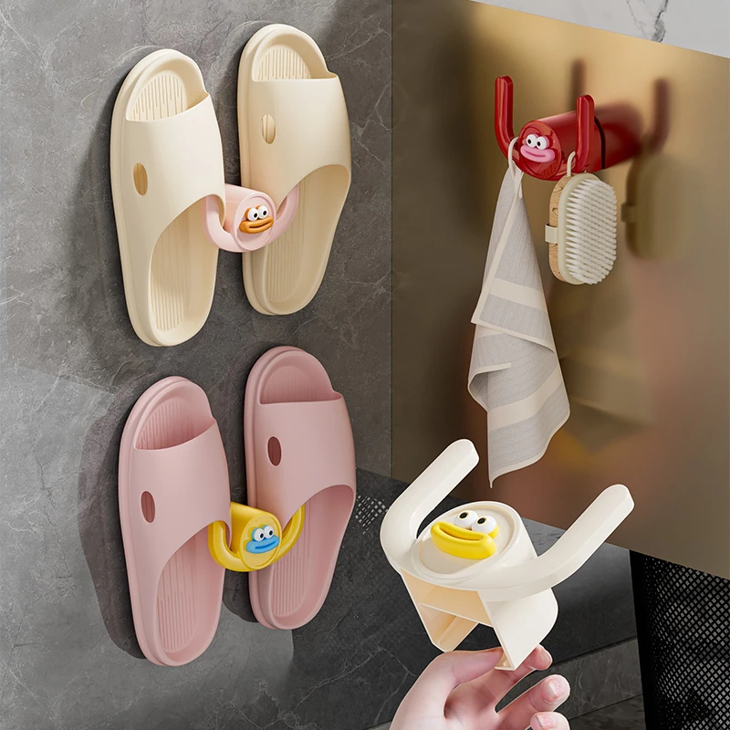 浴室壁挂式拖鞋架免钉胶挂架免打孔卫生间置物架放鞋子沥水神器