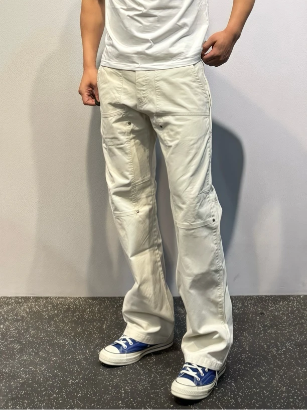 【卡秋山】木马人春夏微喇宽松复古cleanfit帆布工装裤伐木裤长裤