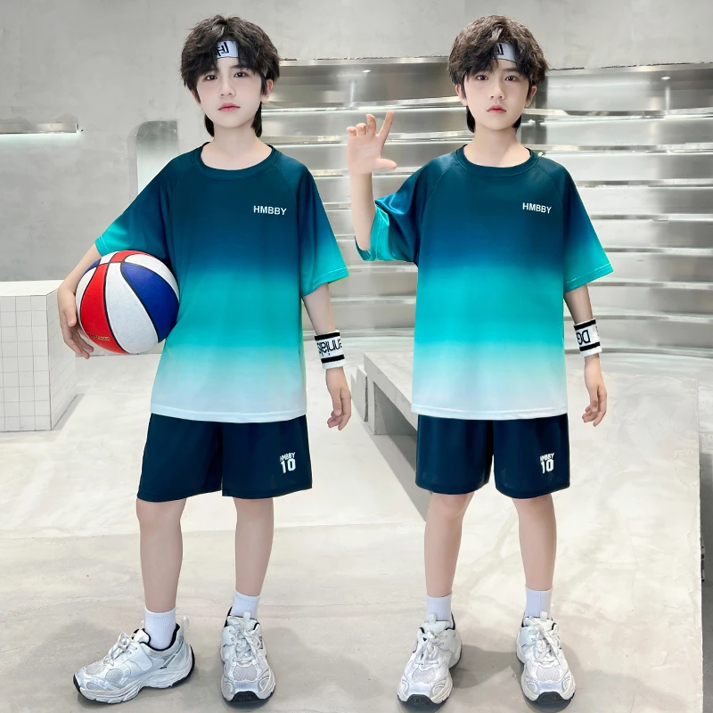 儿童篮球服夏季套装男童运动装中大童短袖两件套男孩训练服速干衣