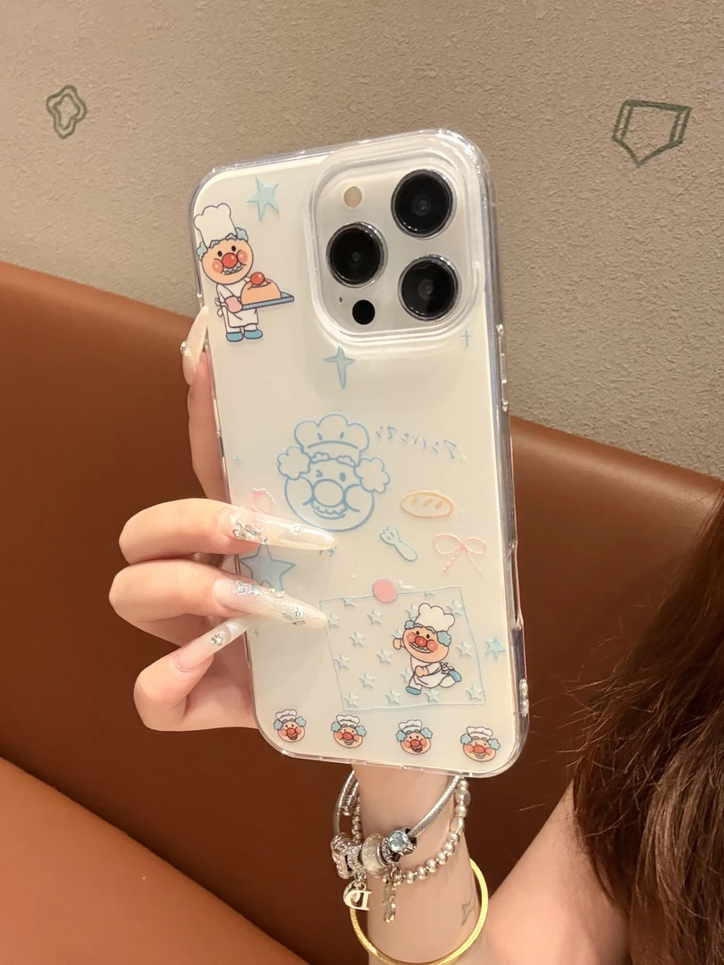 卡通果冻果酱爷爷适用苹果16/15/14/13全包防摔手机壳