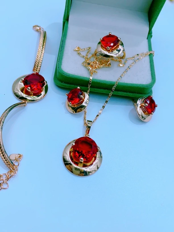 合金玻璃耳饰 玫瑰金色  aybaldak 四件套bak qiraylik