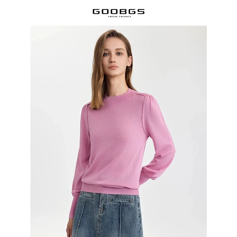 【女乔专属】G4371424-6粉色长袖毛衫