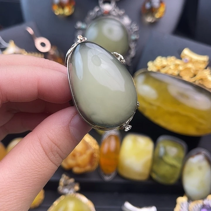 琥珀银S925镶嵌裸石