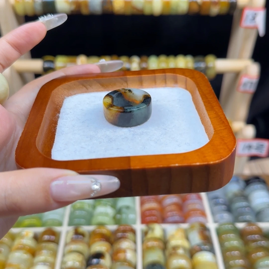 蛇纹石玉内径16.9合金小*麦