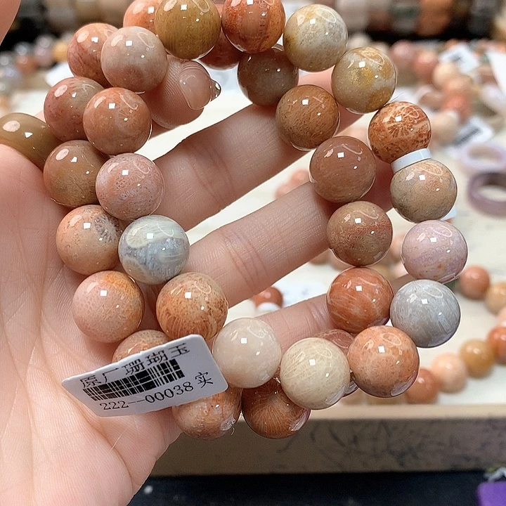 硅化珊瑚（珊瑚玉）手链未镶嵌用****9693