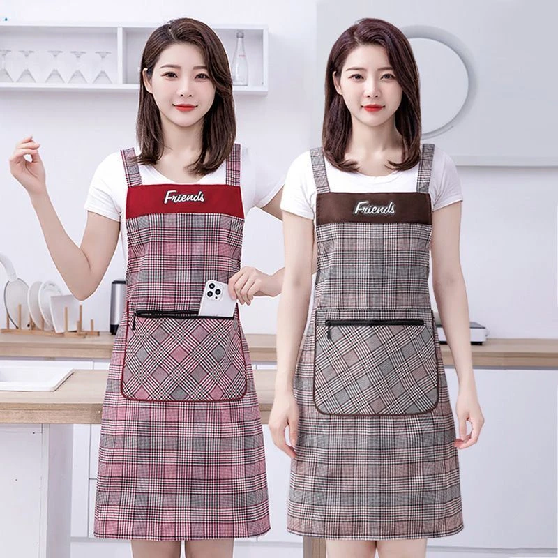 新款棉布围裙男女士上班专用干活纯棉工作服厨房家用做饭背带围腰