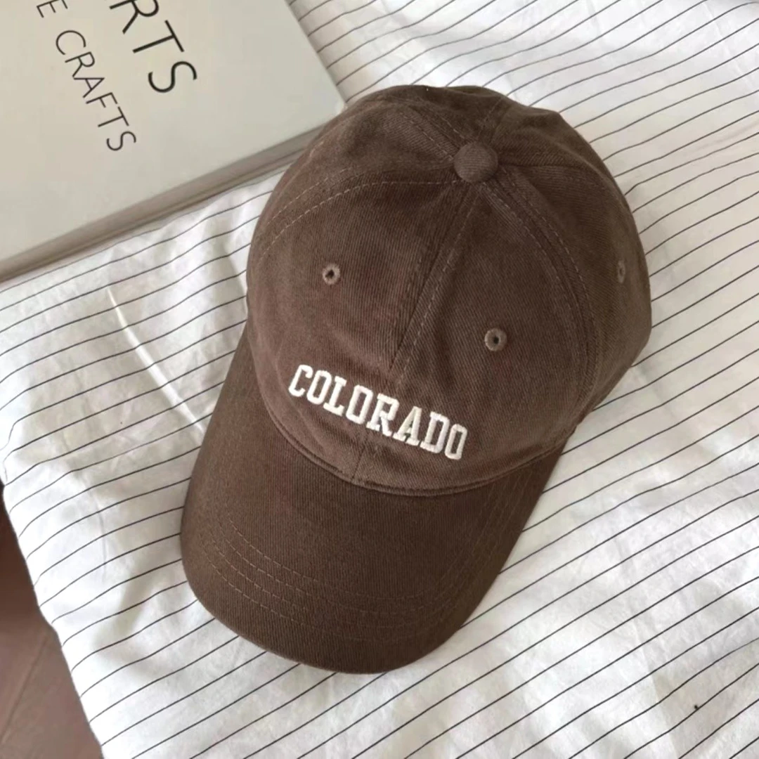 显脸小鸭舌帽colorado帽子大头围磨毛工艺新款潮流字母棒球帽男