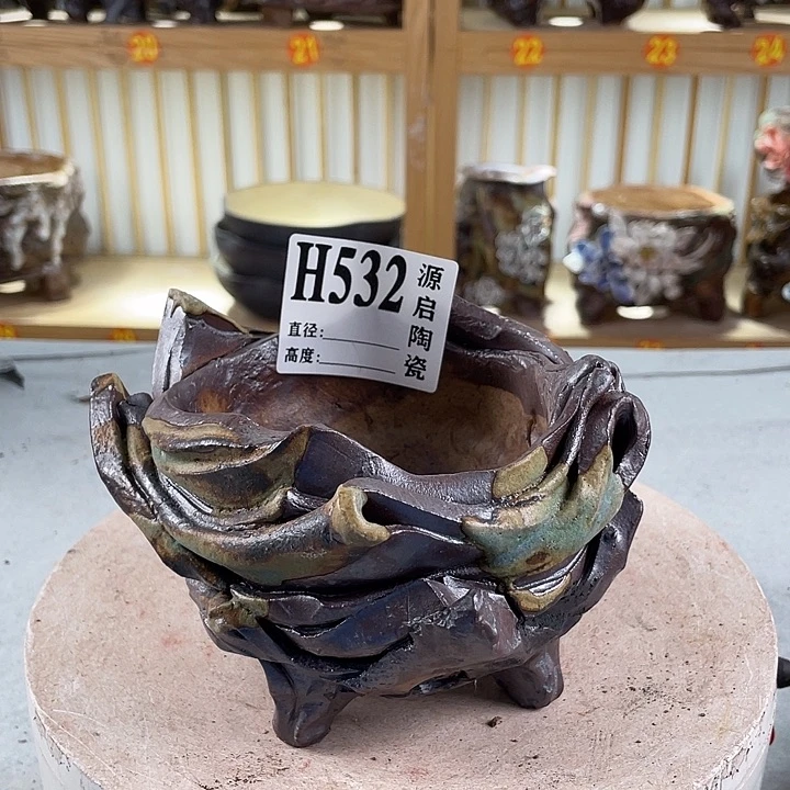 紫砂花盆景德镇陶瓷532