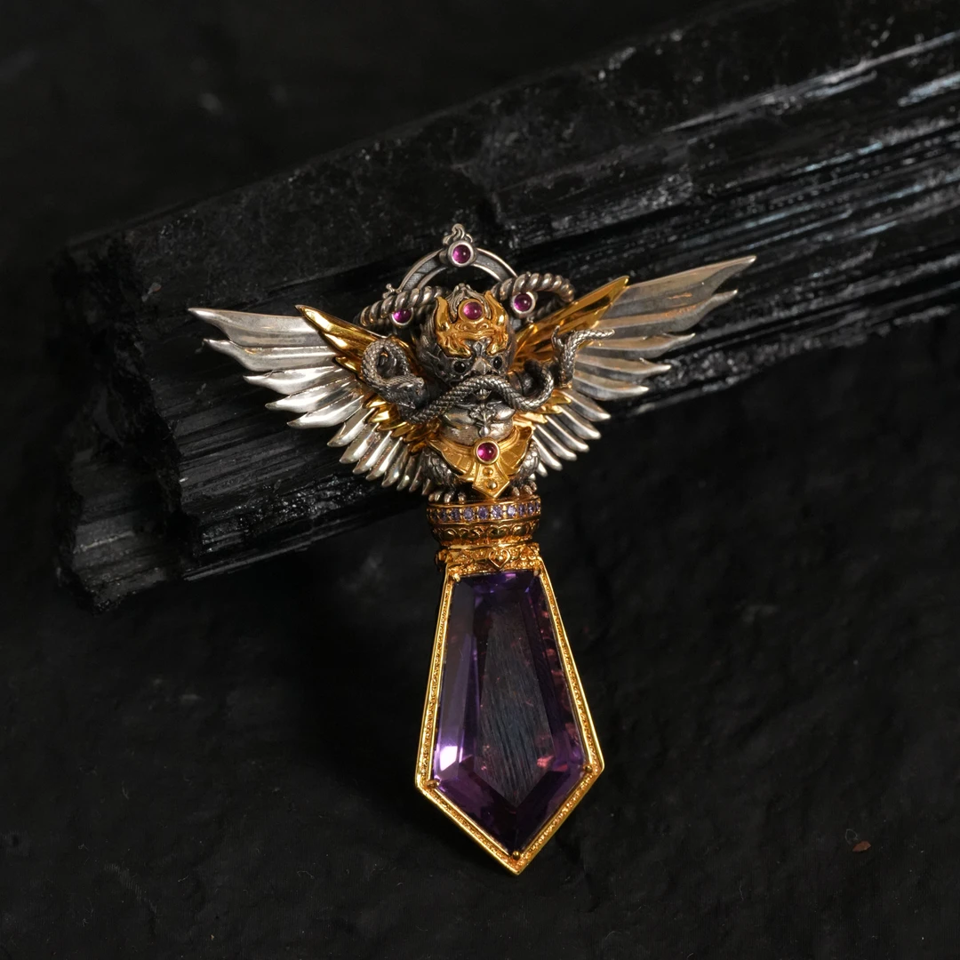 吊坠925银 【所愿必达】手工雕刻大鹏鸟 增福 怀爱 没烦恼 陆叁人