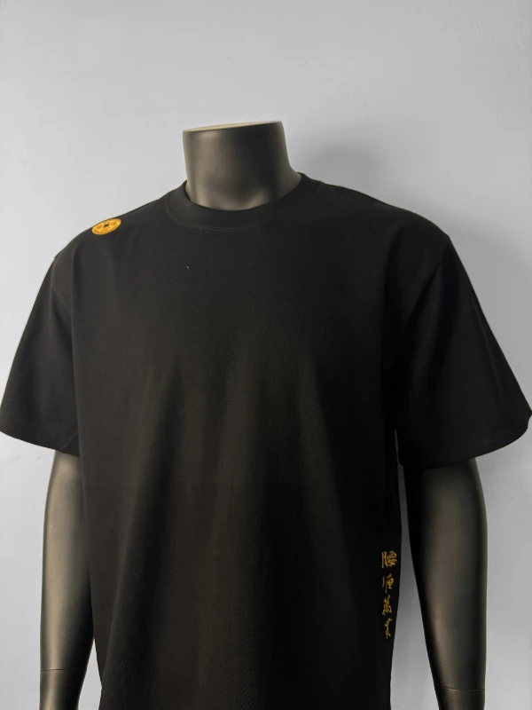 刺绣铜钱260g重磅纯棉国潮轻奢圆领短袖情侣装白T恤oversize