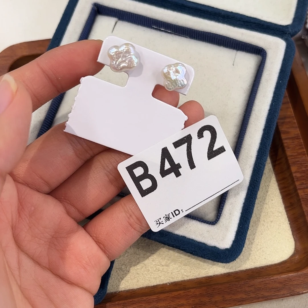 耳饰银S925镶嵌淡水珍珠