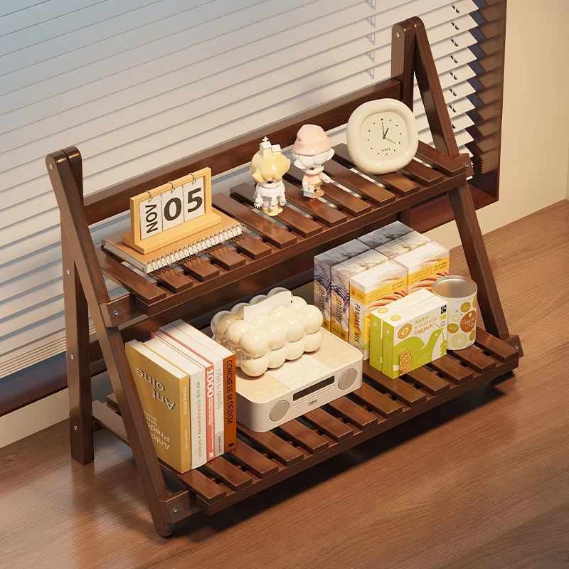 桌面置物架室内客厅小型台置收纳架阳台落地飘窗花盆盆栽摆放架子