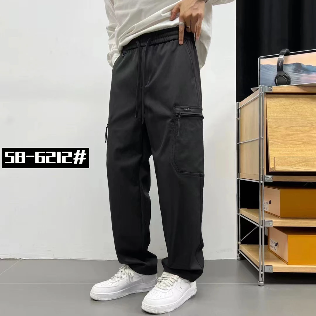 6212/冬季加厚加绒工装休闲简约时尚百搭直筒男士休闲裤