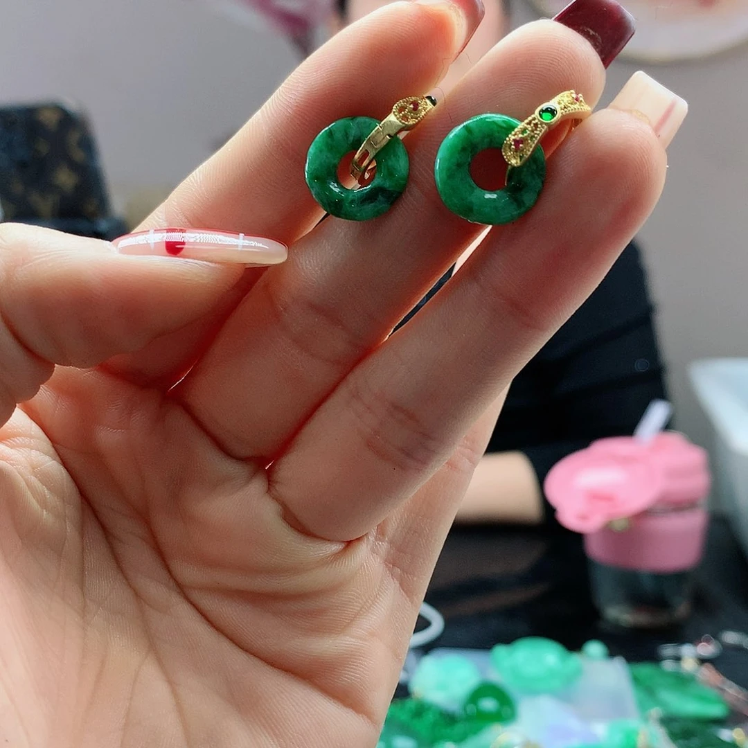 【闪购商品】翡翠耳饰银S925镶嵌，