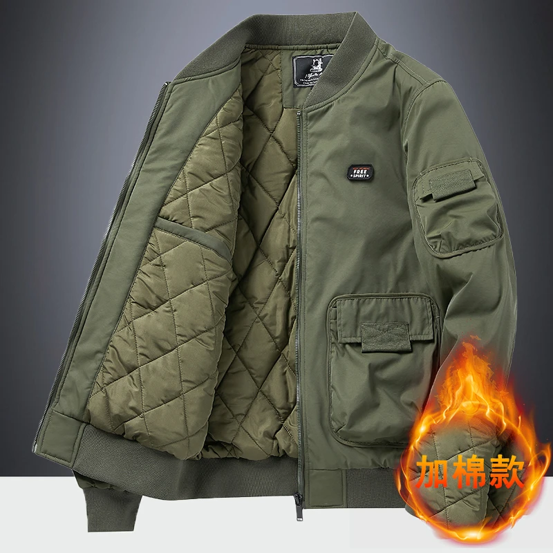 狼族纪元秋季男士休闲外套保暖棉服美式工装爆款秋冬新款飞行夹克