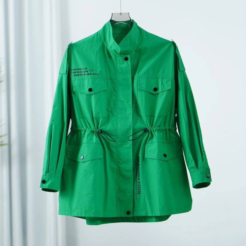 【三C・伊】E382-5  女装时尚春季短外套绿色Y22310209W00